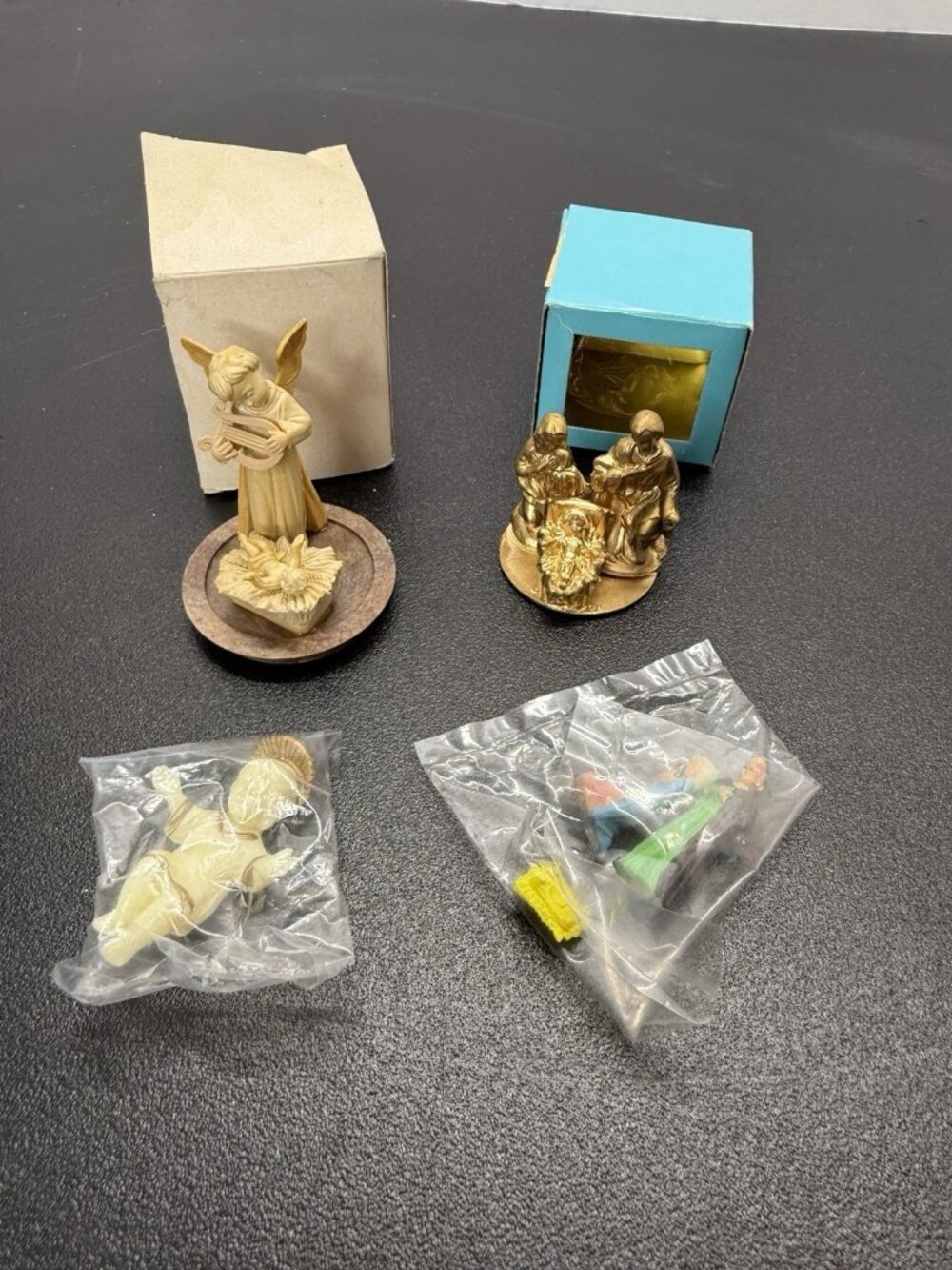 Vintage Miniature Mixed Lot Hong Kong Nativity Angel Craft Christmas Diorama